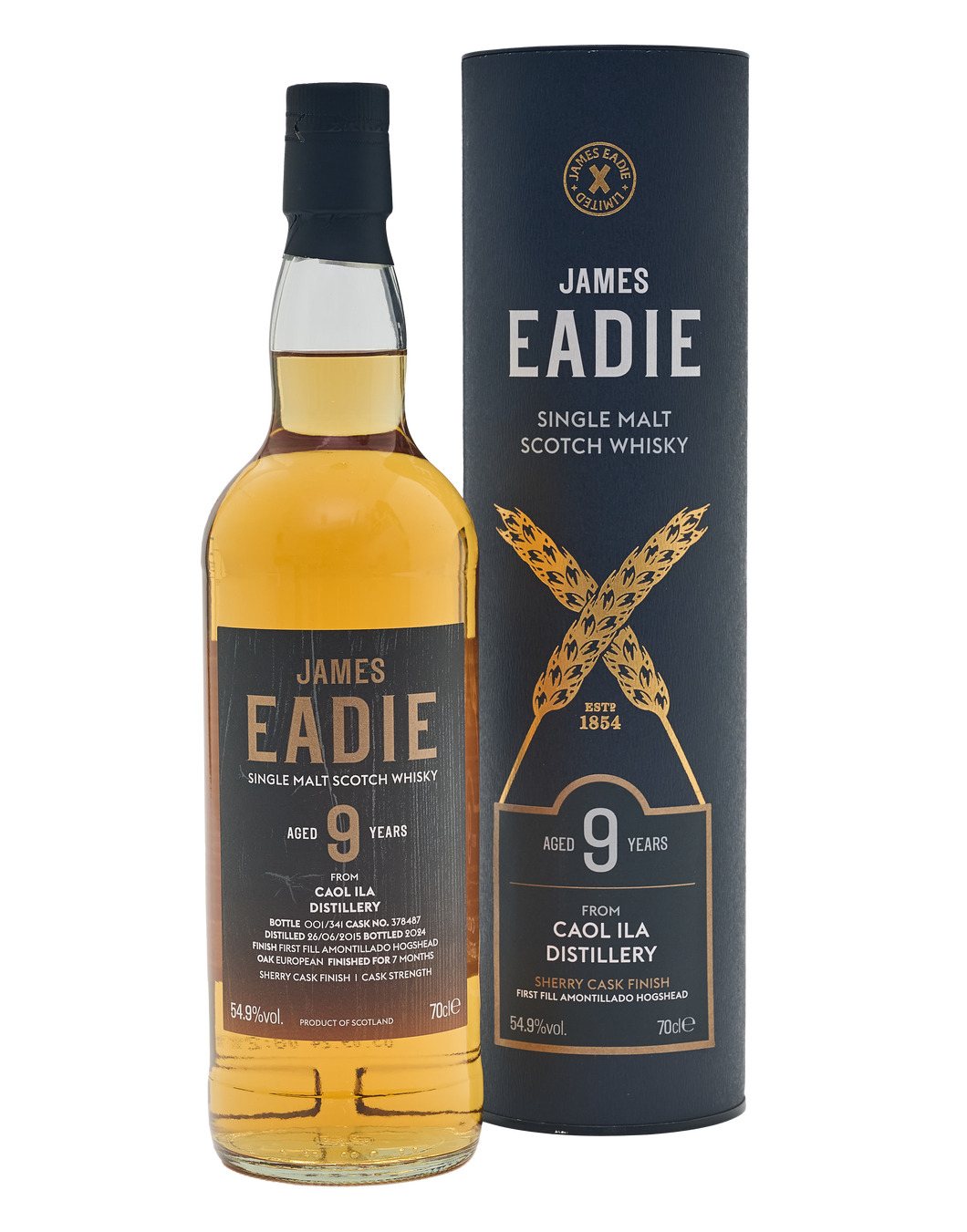 Caol Ila 2015/2024 9YO 1st Fill Amontillado European Oak HHD 700ml 54.9% James Eadie