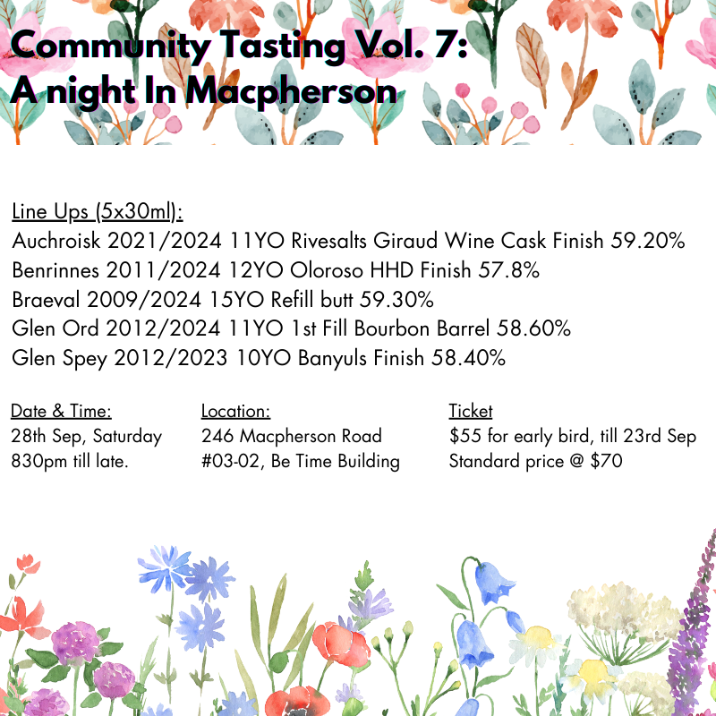 A Night in Macpherson, 28 September 2024, 830pm Community Tasting Vol 7 (5*30ml)