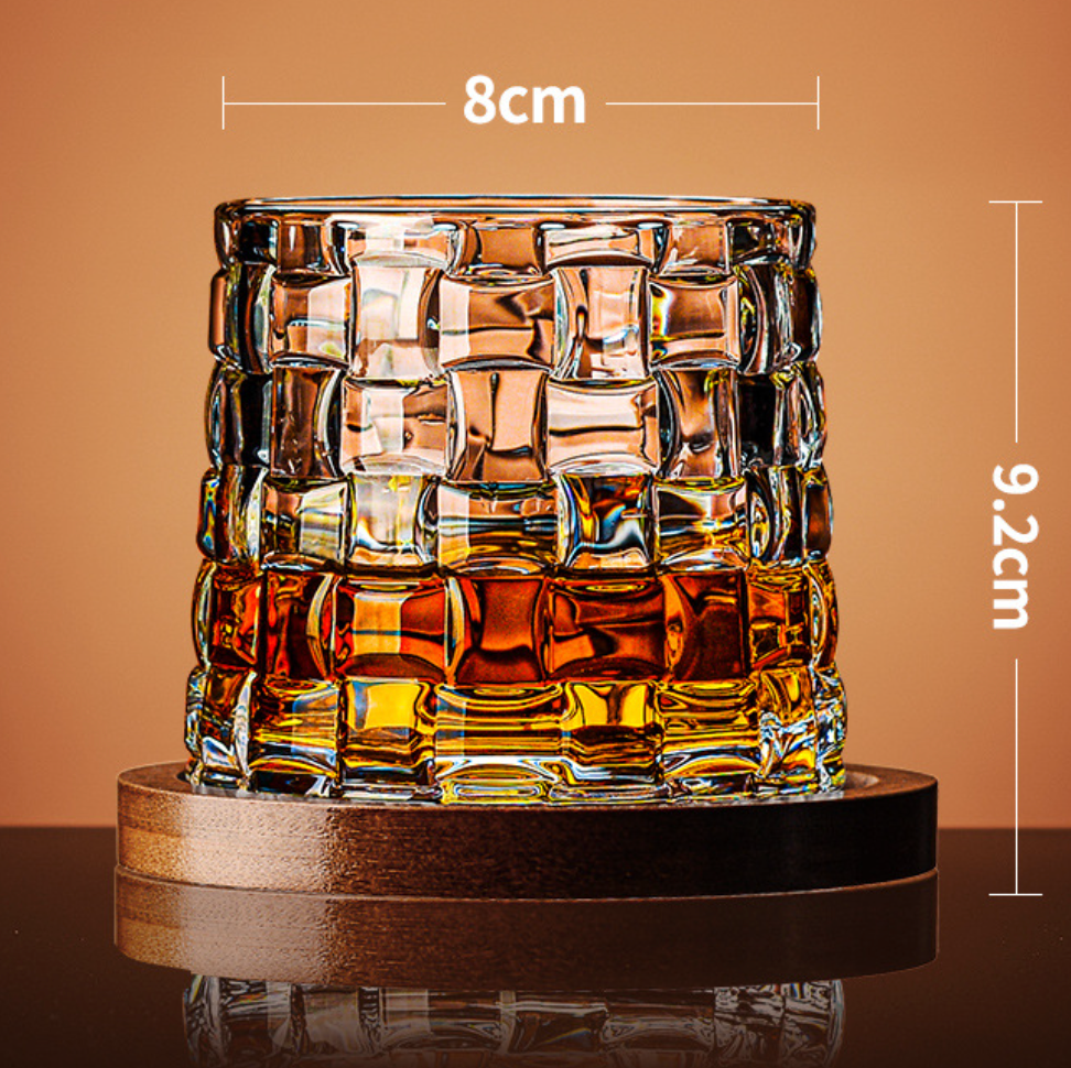 Jade (Glass + Base) Spinning Whisky Rock Glass 280ml (1pc)